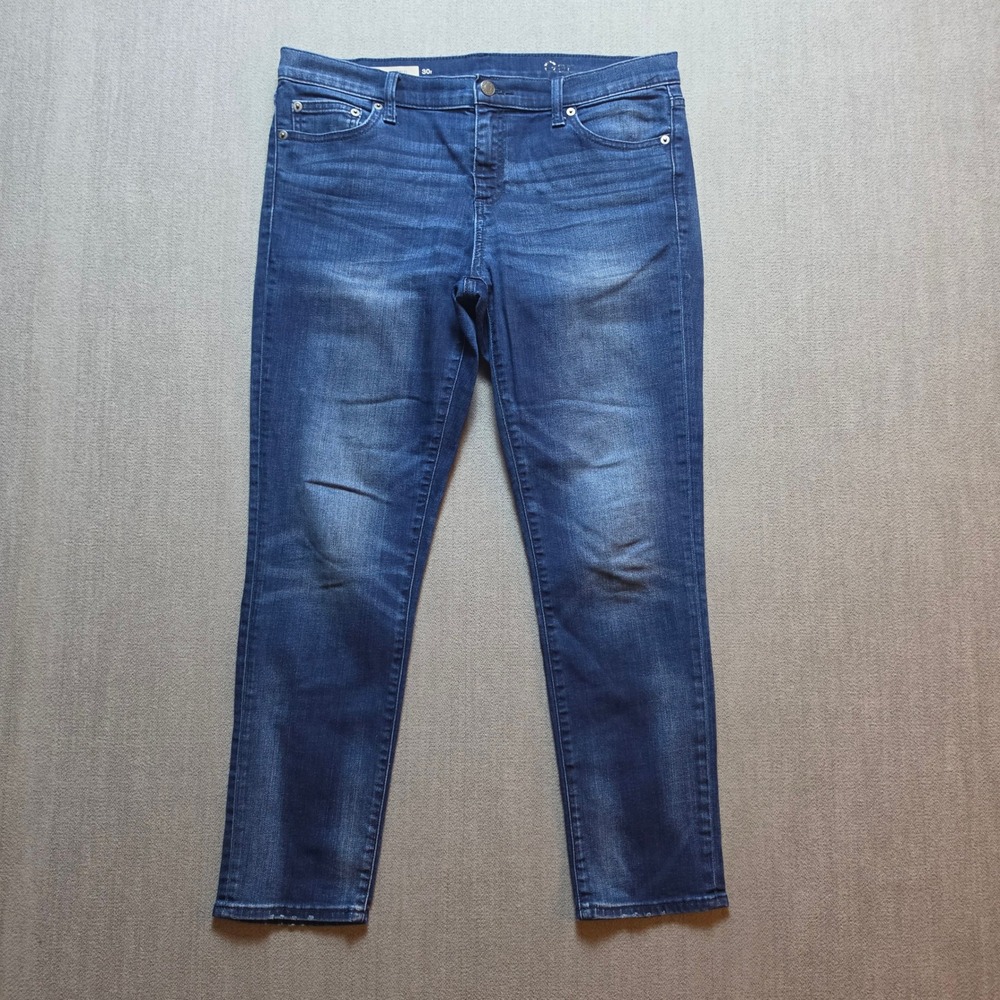 Gap Jeans Women 30 Medium Blue Girlfriend Mid Rise Stretch Denim